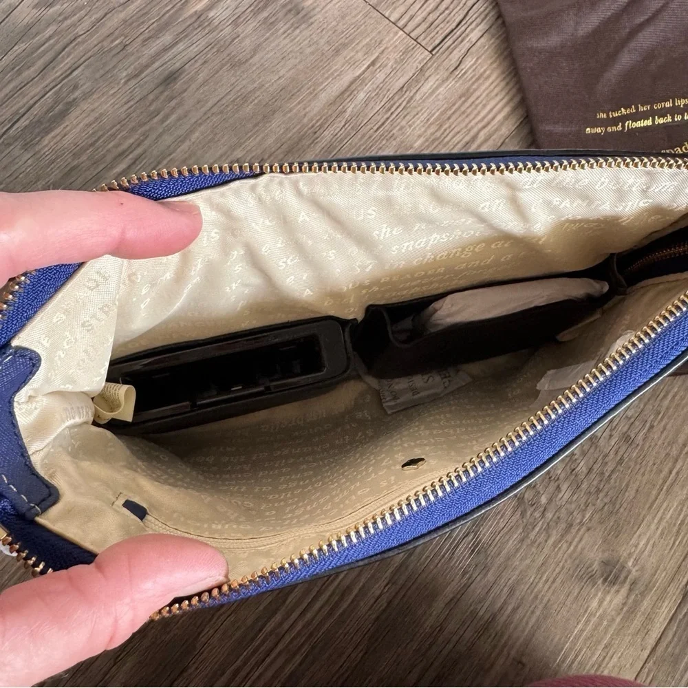 NWT Kate Spade EVERPURSE QUENTIN FRENCH NAVY WRISTLET